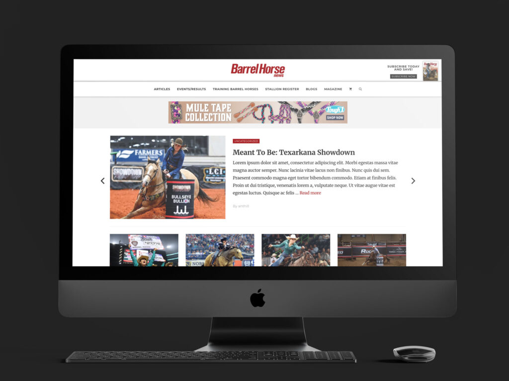 Barrel Horse News Website On Desktop Display